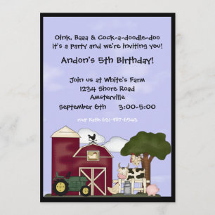 Auf dem Bauernhof Einladung