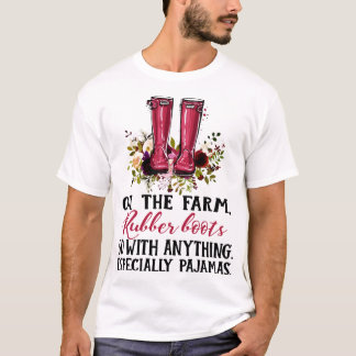 auf dem Bauernhof Gummistiefel mit allem Besondere T-Shirt