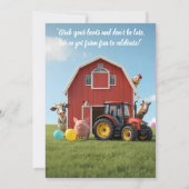 Auf dem Bauernhof Kindergeburtstag Einladung (Rückseite)