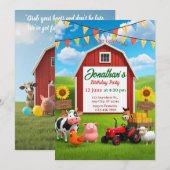 Auf dem Bauernhof Kindergeburtstag Einladung (Vorne/Hinten)