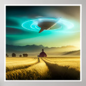 Auf dem Bauernhof - Ufo Art Print Poster (Vorne)