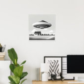 Auf dem Bauernhof - Ufo Art Print Poster (Heimbüro)