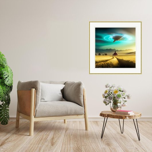 Auf dem Bauernhof - Ufo Art Print Poster