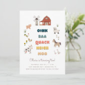 Auf dem Bauernspass Kinder am 2. Geburtstag Einladung (Stehend Vorderseite)