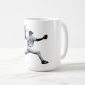Auf dem Berg - Baseball Pitcher und US-Flagge Kaffeetasse (VorderseiteRechts)