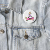 Auf dem Bett springende Stabfigur Mädchen Button (Beispiel)