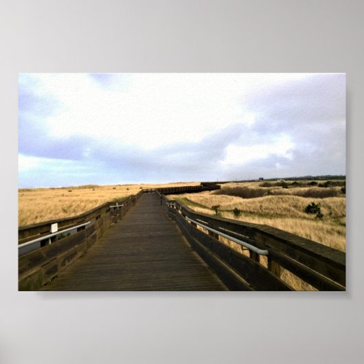 Auf dem Boardwalk, Long Beach, Washington Poster (Vorne)
