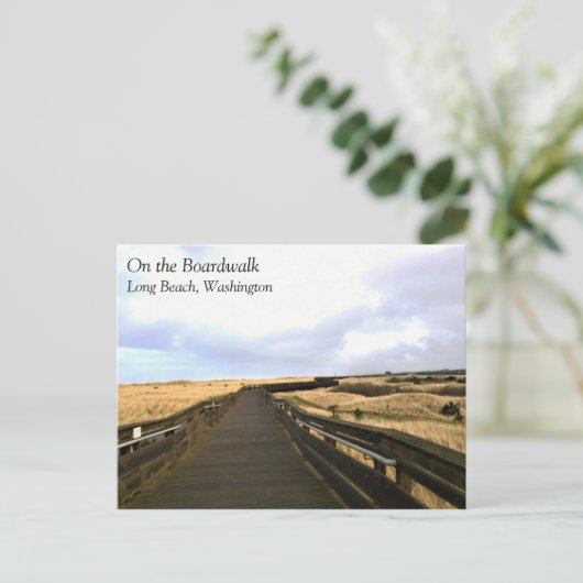 Auf dem Boardwalk, Long Beach, Washington Postkarte (Stehend Vorderseite)