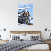 Auf dem Cockpit wird eine Rettungsübung durchgefüh Leinwanddruck (Insitu (Schlafzimmer))