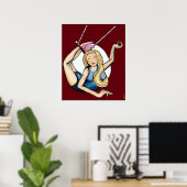 Auf dem fliegenden Trapez Poster (Heimbüro)