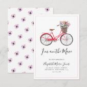 Auf dem Floral Bicycle Neue Adresse Zuhause bewege Ankündigung (Vorne/Hinten)