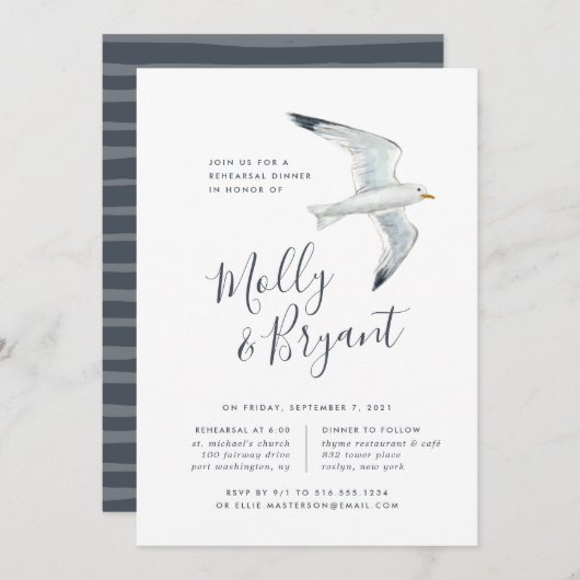 Auf dem Flügel | Probe - Abendessen Einladung (Vorne/Hinten)