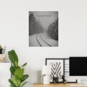 Auf dem Foto "Track Winter Woods Railroad" bleibe Poster (Heimbüro)