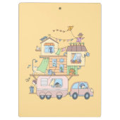 Auf dem Gelben Straßenanhänger für das Camping der Klemmbrett (Rückseite)