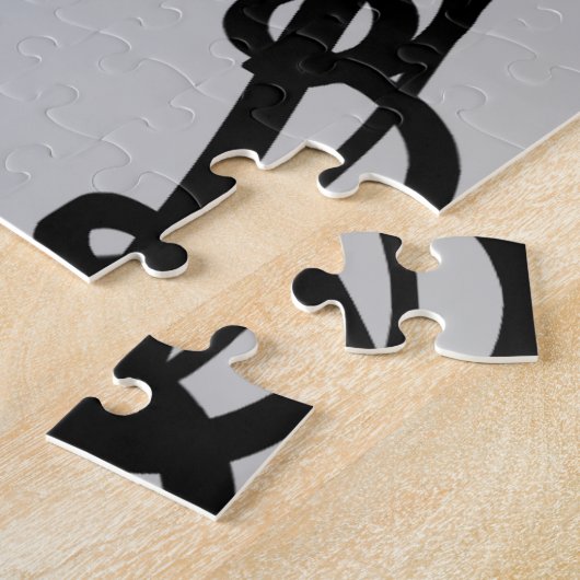 Auf dem Grid: Abstrakt Schwarz und Grau Puzzle (Seite)