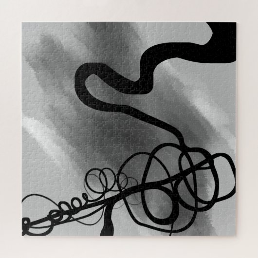 Auf dem Grid: Abstrakt Schwarz und Grau Puzzle (Horizontal)