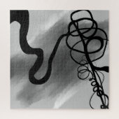 Auf dem Grid: Abstrakt Schwarz und Grau Puzzle (Vertikal)