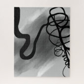 Auf dem Grid: Abstrakt Schwarz und Grau Puzzle (Vertikal)