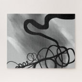 Auf dem Grid: Abstrakt Schwarz und Grau Puzzle (Horizontal)