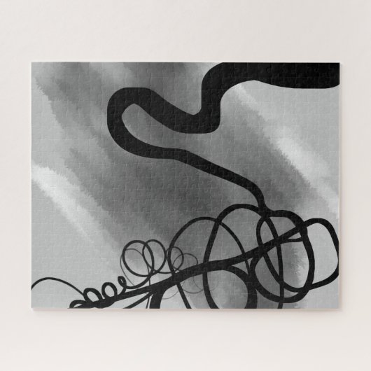 Auf dem Grid: Abstrakt Schwarz und Grau Puzzle (Horizontal)