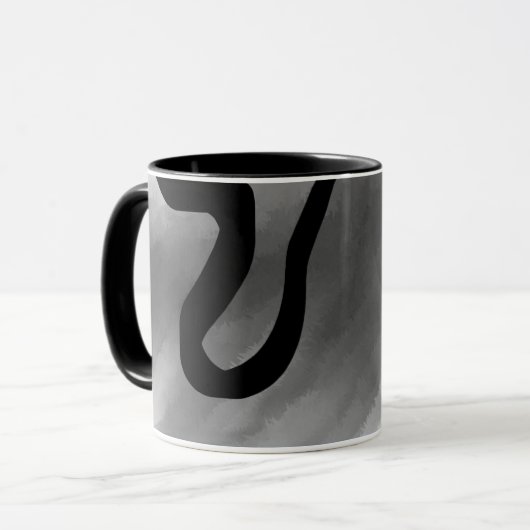 Auf dem Grid: Abstrakt Schwarz und Grau Tasse (Vorderseite Links)