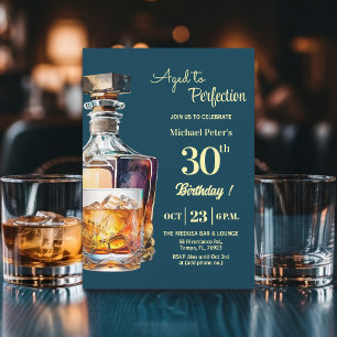 Auf dem Höhepunkt gereifter Whisky zum 30. Geburts Einladung