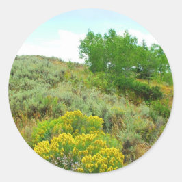 Auf dem Hügel, großen Teton Nationalpark. Runder Aufkleber