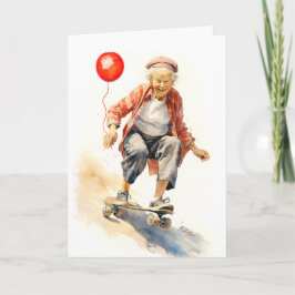 Auf dem Hügel, nicht über dem Hügel Oma Birthday Karte