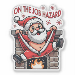 Auf dem Job Hazard Santa on Fire Aufkleber