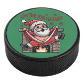 Auf dem Job Hazard Santa on Fire Eishockey Puck (3/4)