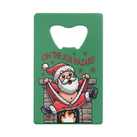 Auf dem Job Hazard Santa on Fire Geldbeutel Flaschenöffner (Vorderseite)