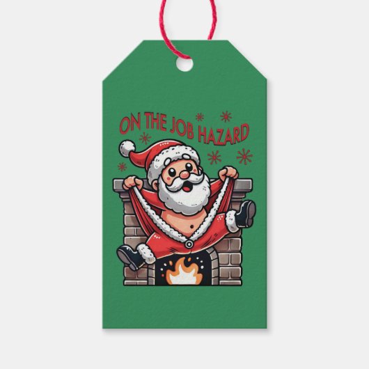 Auf dem Job Hazard Santa on Fire Geschenkanhänger (Vorderseite)