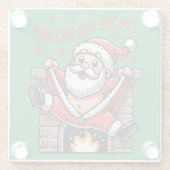 Auf dem Job Hazard Santa on Fire Glasuntersetzer (Rückseite)