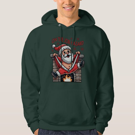 Auf dem Job Hazard Santa on Fire Hoodie (Vorderseite)