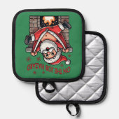 Auf dem Job Hazard Santa on Fire Topflappen (Vorderseite/Rückseite)