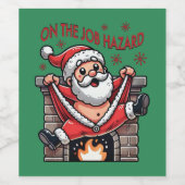 Auf dem Job Hazard Santa on Fire Weinetikett (Einzelnes Label)