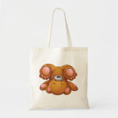 Auf dem Kopf: Brown Teddy Bear Tote Bag Tragetasche (Vorne)