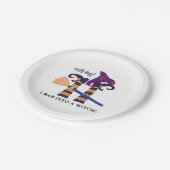 Auf dem Kopf Hexenleder Witziges Halloween-Party Pappteller (Schrägansicht)