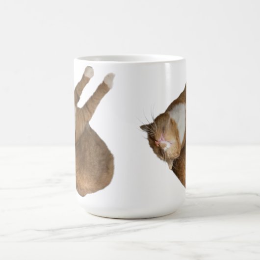 Auf-dem-Kopf-Sonnenkatze Kaffeetasse (Mittel)
