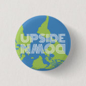 Auf-dem-Kopf stehende Welt-Taste Button (Vorderseite)