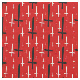 auf dem Kopf stehendes invertiertes Kreuz rot schw Stoff