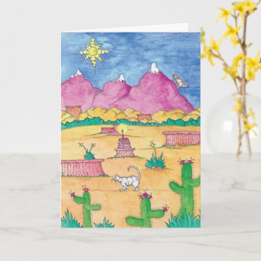 Auf dem Land oder auf See... Alles Gute zum Geburt Karte (Gelbe Blume)