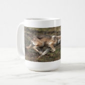 "Auf dem Lauf" wilde Wolf-Tasse Kaffeetasse (Vorderseite Links)