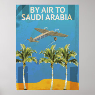 Auf dem Luftweg Saudi-Arabien zum Vintagen Poster