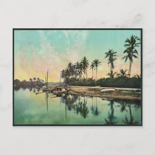 Auf dem Miami River selten Fotochrom Postkarte