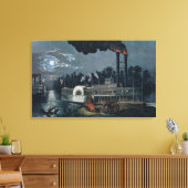 Auf dem Mississippi zusammenarbeiten Leinwanddruck (Insitu (Wohnzimmer))