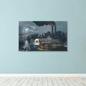 Auf dem Mississippi zusammenarbeiten Leinwanddruck (Insitu (Holzboden))