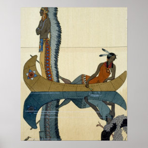 Auf dem Missouri 1922 (pochoir Druck) Poster