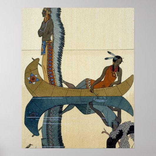 Auf dem Missouri, 1922 (pochoir print) Poster (Vorne)