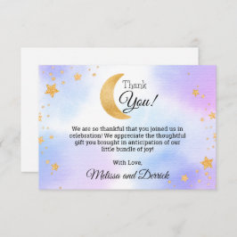 Auf dem Mond Blue Pink Babydusche Danke Karte